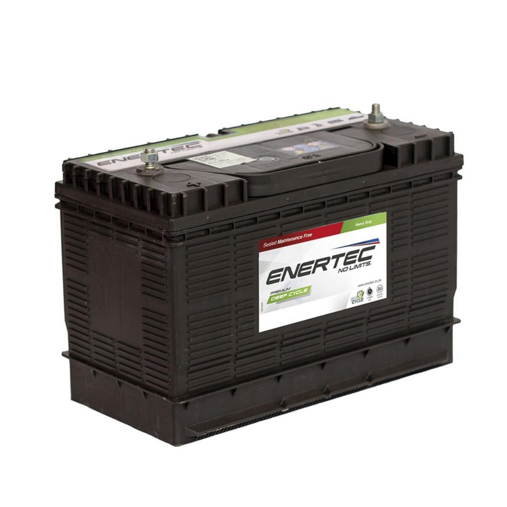 Enertec 105AH Deep Cycle Battery – Black Overland